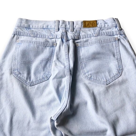 Vintage 80s Lee Jeans Mom Jeans Light Wash 10 Petite - Picture 12 of 14